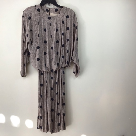 COPY - Samuel Blue Blk., Dot and Ecru Dress, 8. - Picture 2 of 3